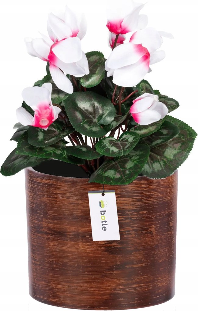 Virágcserép kerámia fedél Ø 16,5cm H 16cm szín Sötét fa matt