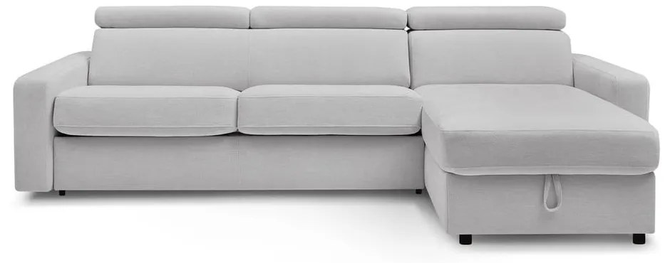 Világosszürke kinyitható sarokkanapé (variálható) Monaco – Bobochic Paris