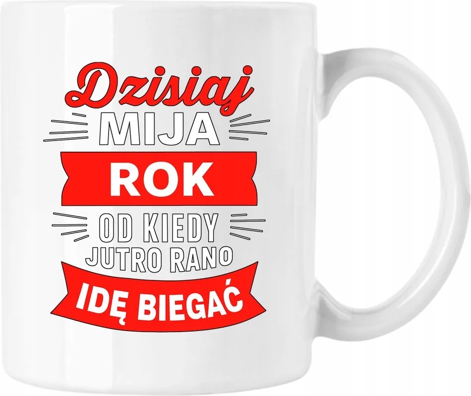 Évfordulós futó bögre fehér 330ml