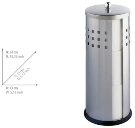 WENKO 16636100 - ANCONA WC-papírtartó 13x34 cm rozsdamentes acél/ezüst