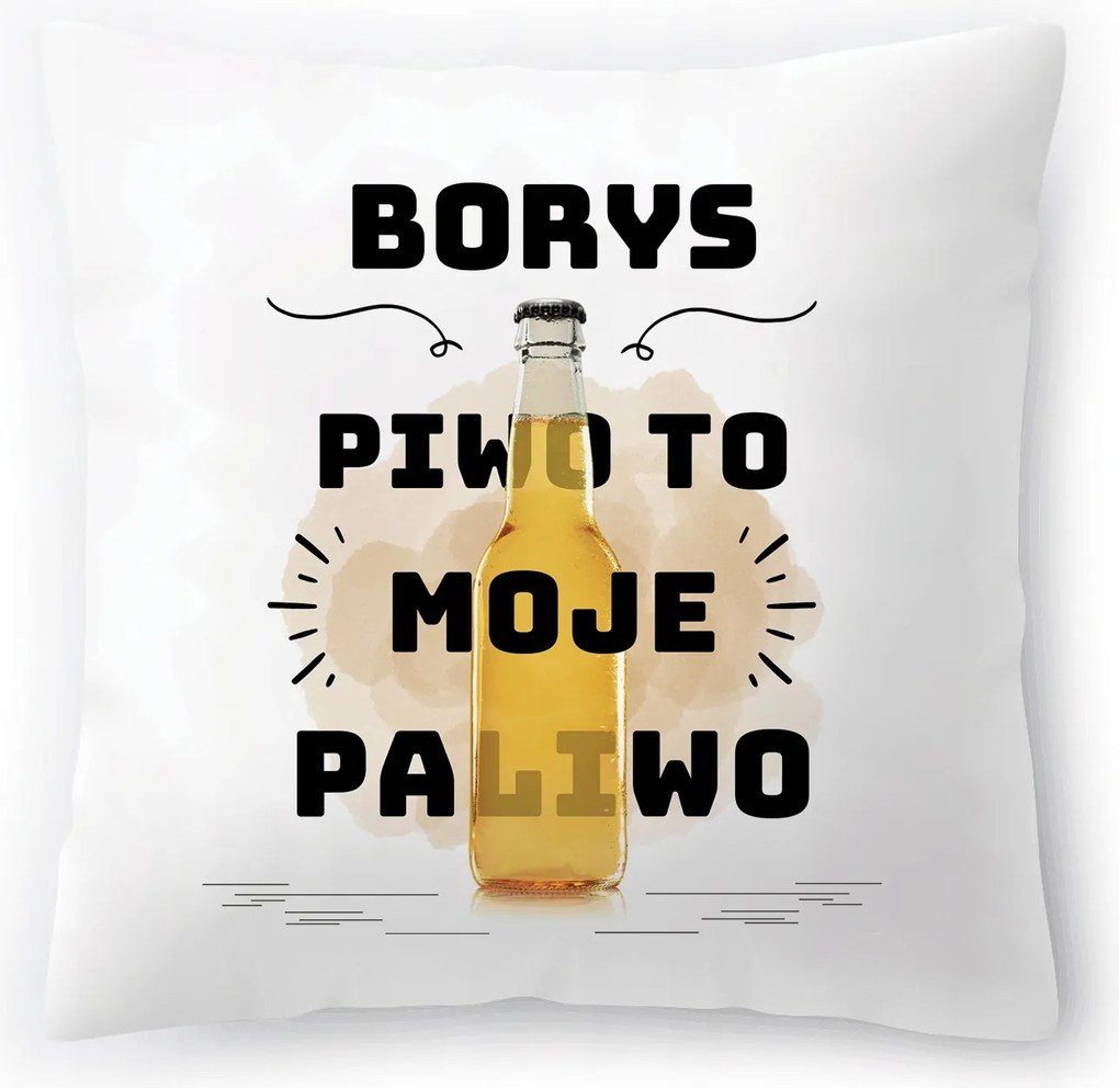 Borisz Párna Születésnapra Ajándék Fotóval Fehér 40x40 cm