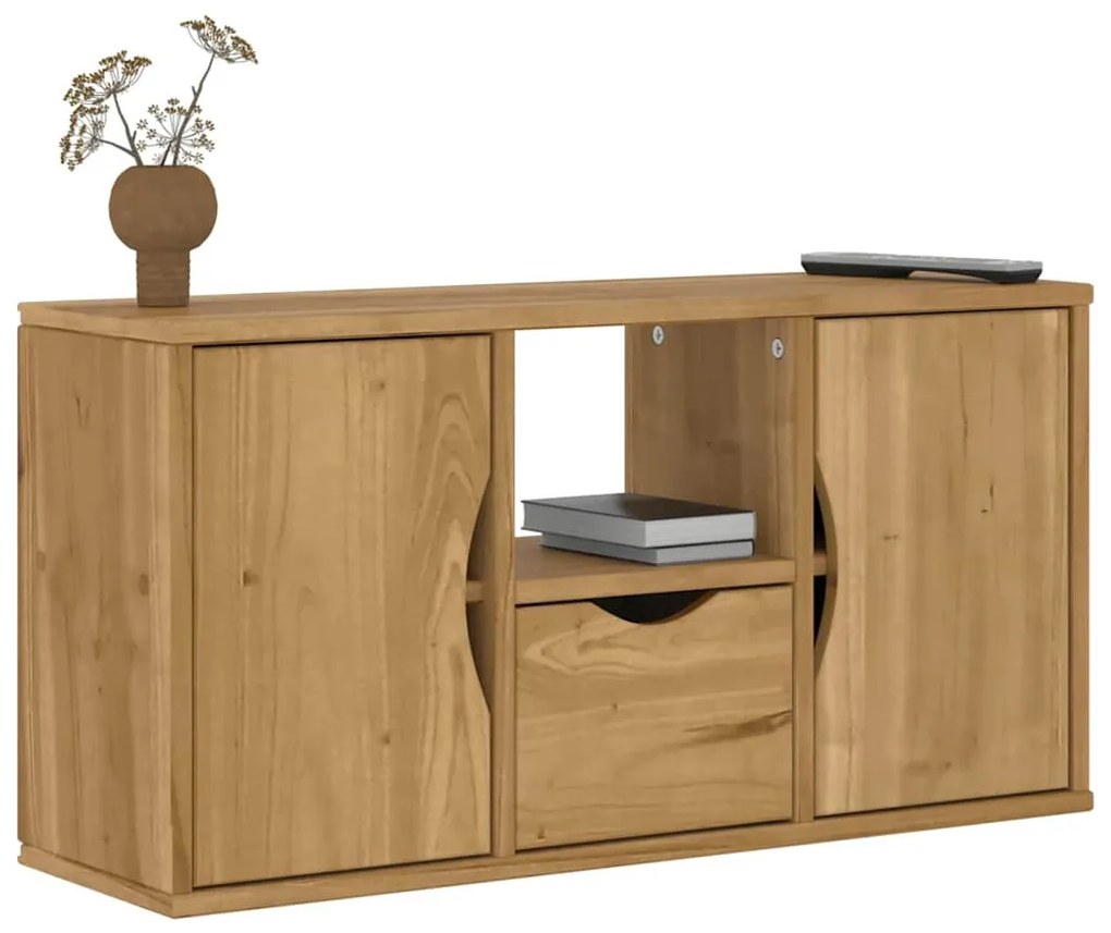 ODDA tömörfa fenyőfa TV szekrény fiókkal 79x24x40 cm