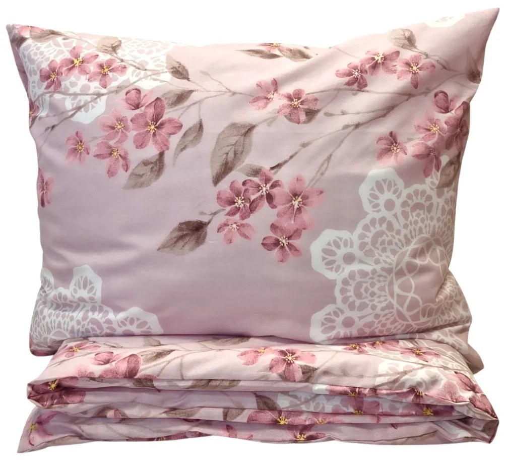 Laura Rózsaszín pamut ágyneműhuzat 200x140cm+90x70cm TiaHome