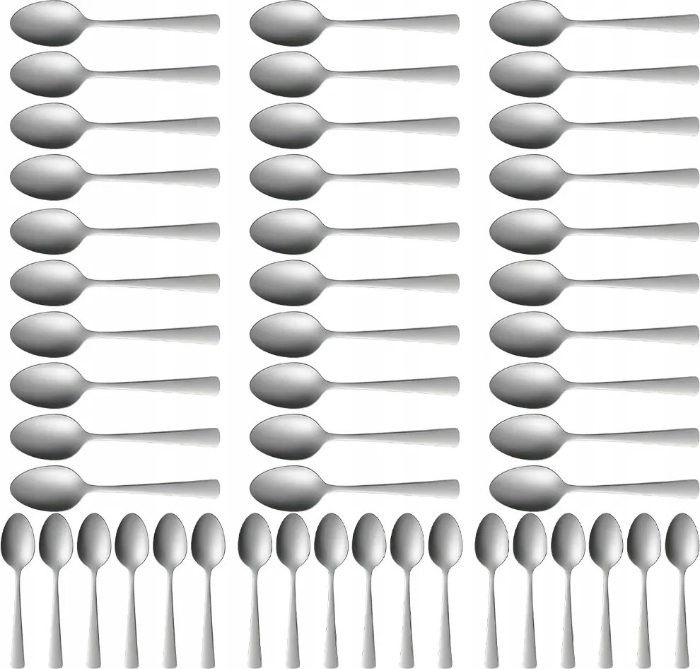 48x Teáskanál Evőeszköz Készlet Teáskanál Kávé Szett 48db