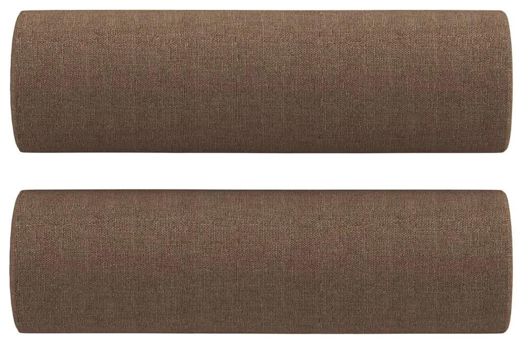 2 személyes barna szövet kanapé díszpárnákkal 140 cm