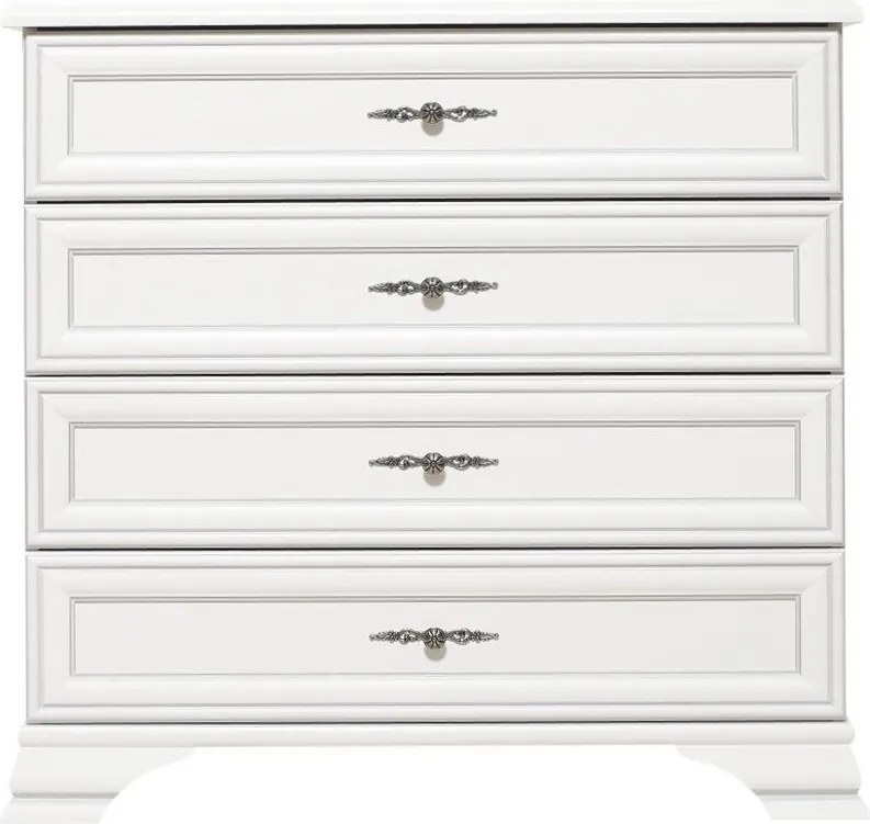 Komód, alpesi fehér, KENTAK KOM4S