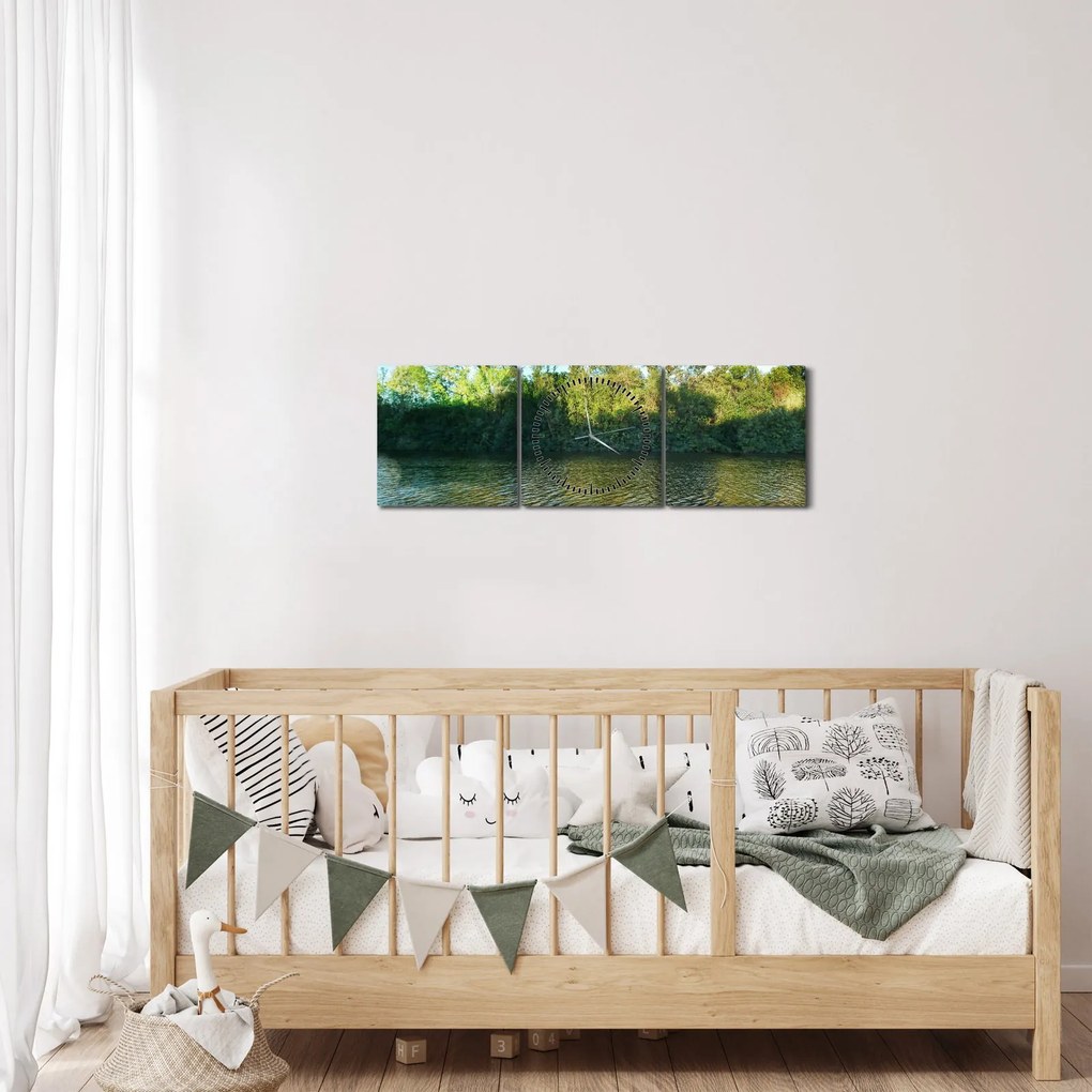 Kép - tó (órával) (90x30 cm)