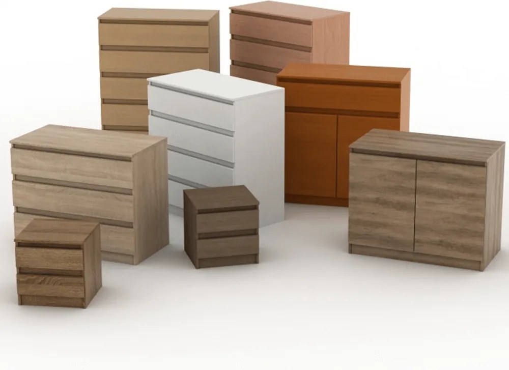 4 fiókos komód, tölgy sonoma, HANY NEW 004
