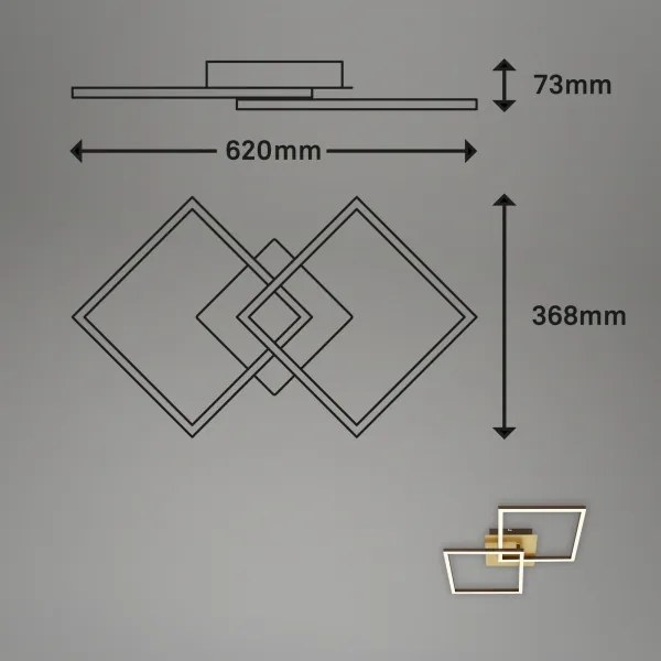 Briloner 3210-017 - LED dimmelhető mennyezeti lámpa FRAME 2xLED/11W/230V arany