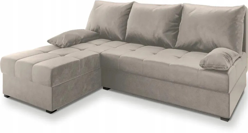 AKCIÓ Krém színű kihúzható sarokkanapé ZENA, kétoldalas II. osztályú