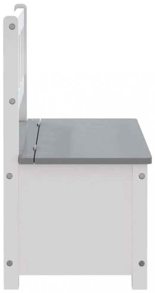 fehér-szürke MDF gyermek tárolópad 60 x 30 x 55 cm