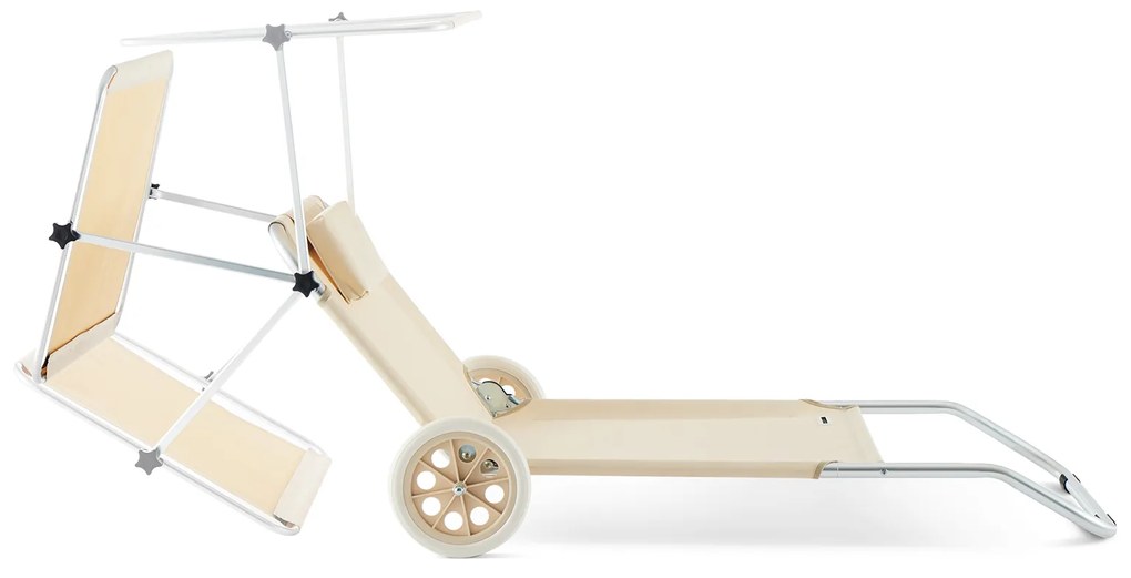 Deuba Kreta alumínium napozóágy - bézs