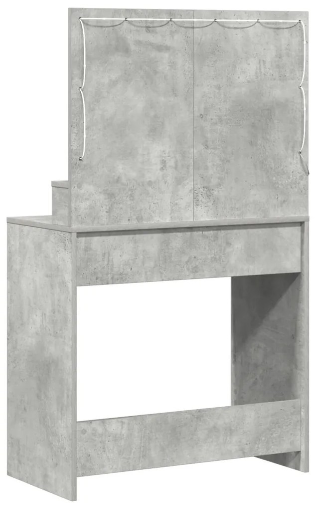Sminktükör LED Fénnyel Beton Szürke 79x41x135 cm