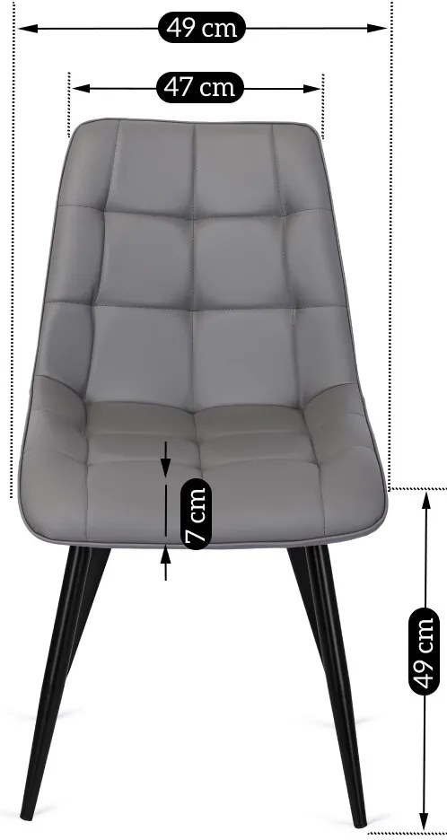 Szürke Eco-bőr Étkezőszék. MONZA