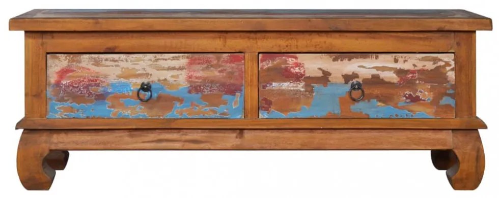 újrahasznosított tíkfa TV-szekrény 110 x 35 x 40 cm