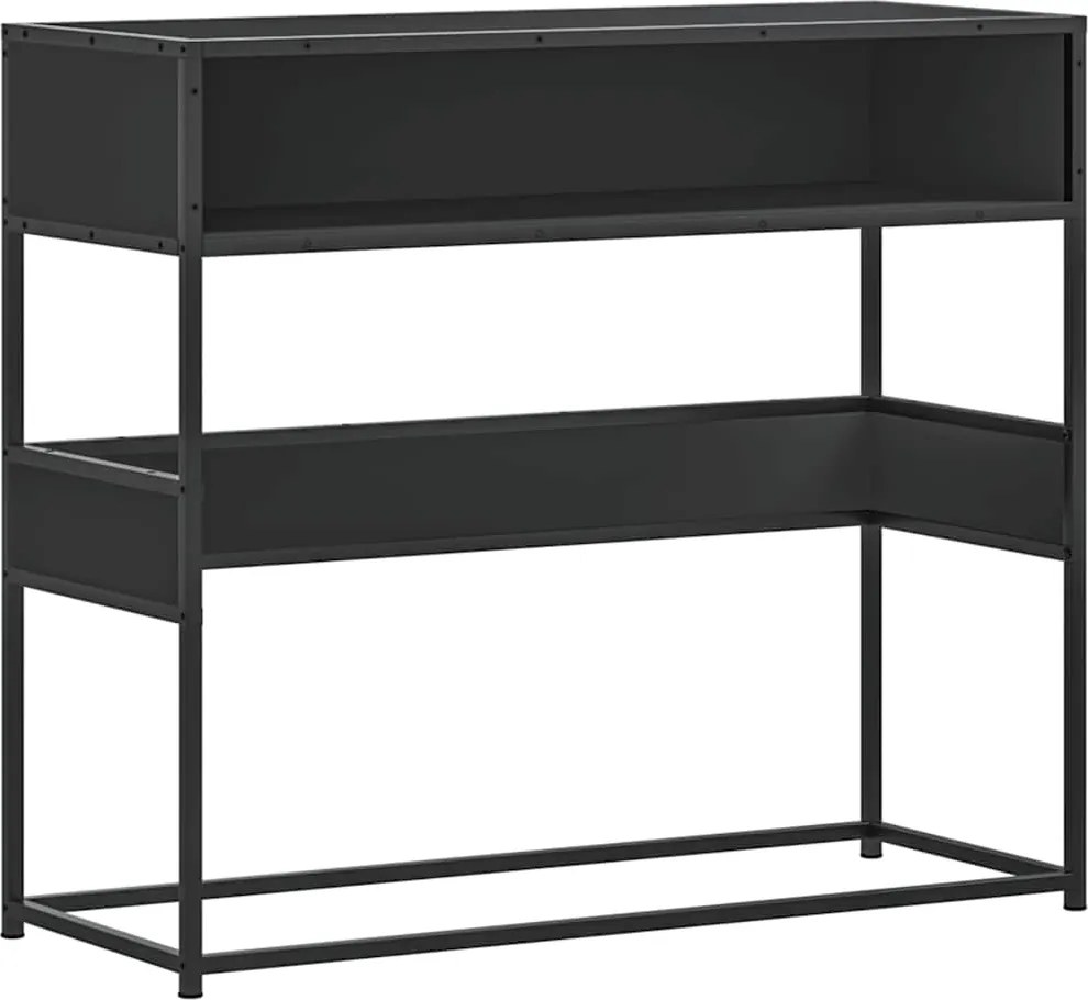 vidaXL fekete szerelt fa tálalóasztal 90x35x80 cm