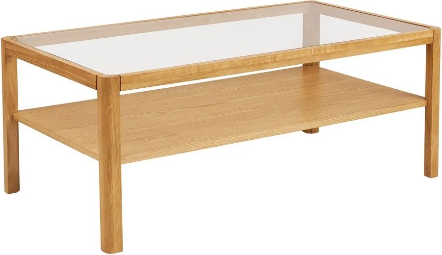 Natúr színű dohányzóasztal üveg asztallappal 60x110 cm Lourmarin – House Nordic