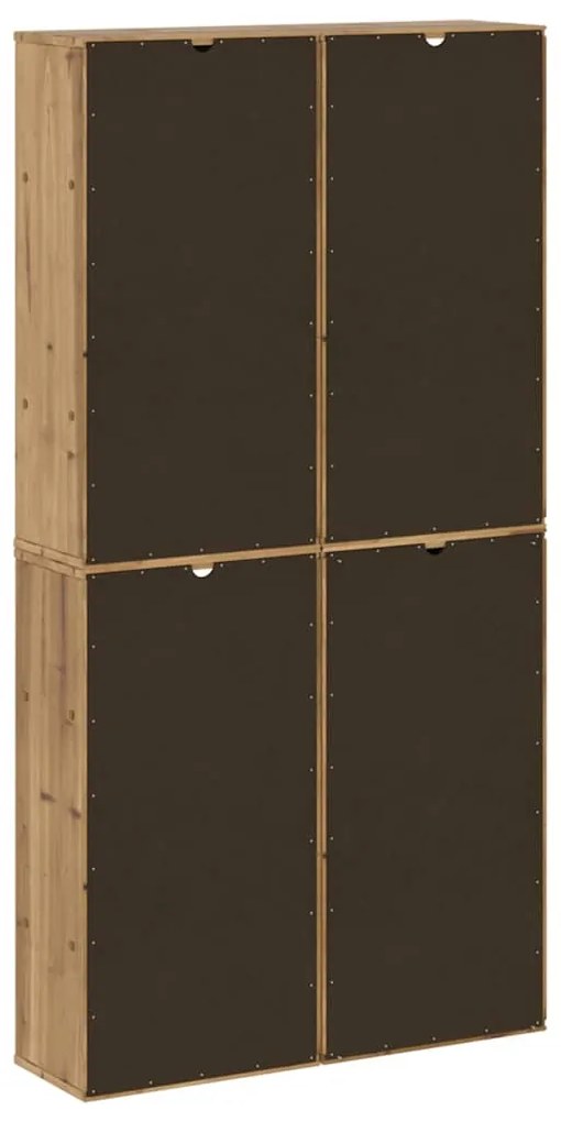 4 db tömörfa fenyőfa oldalsó szekrény ODDA 40x24x79 cm