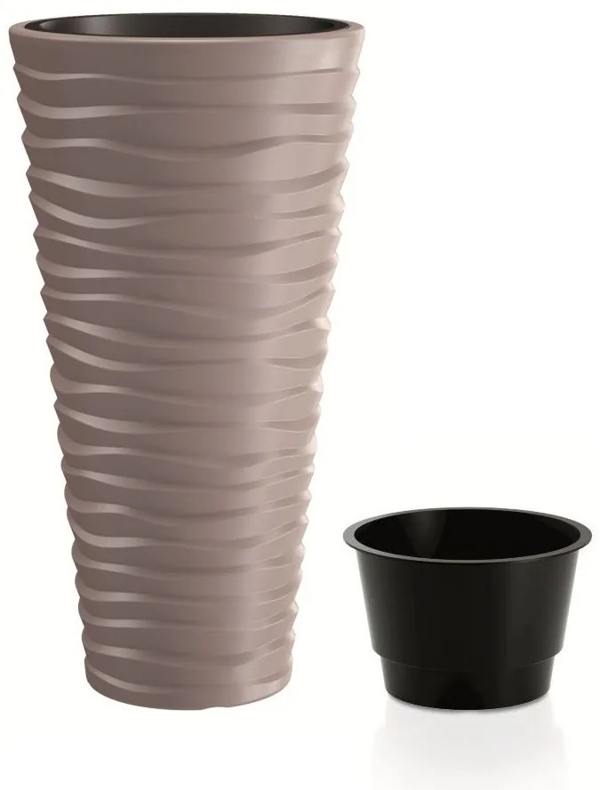 Prosperplast SAND SLIM virágcserép mokka 34,9 cm