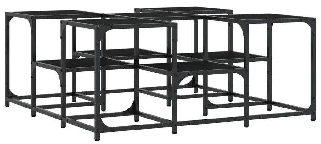 Fekete szerelt fa dohányzóasztal 91x91x40 cm