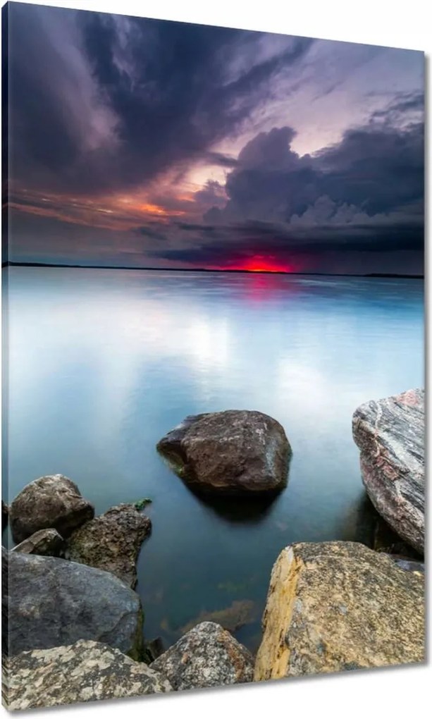 Vászonkép 70x100 Sziklák Tenger Naplemente