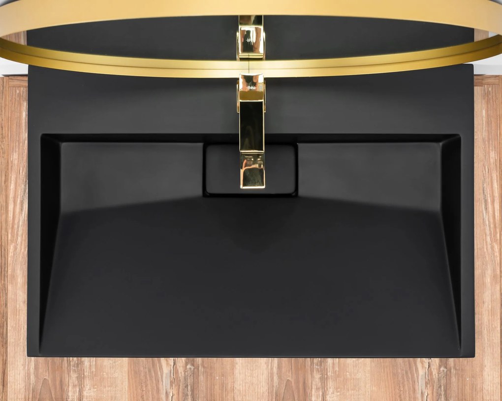 Konglomerátum mosdó GOYA black MAT 100CM