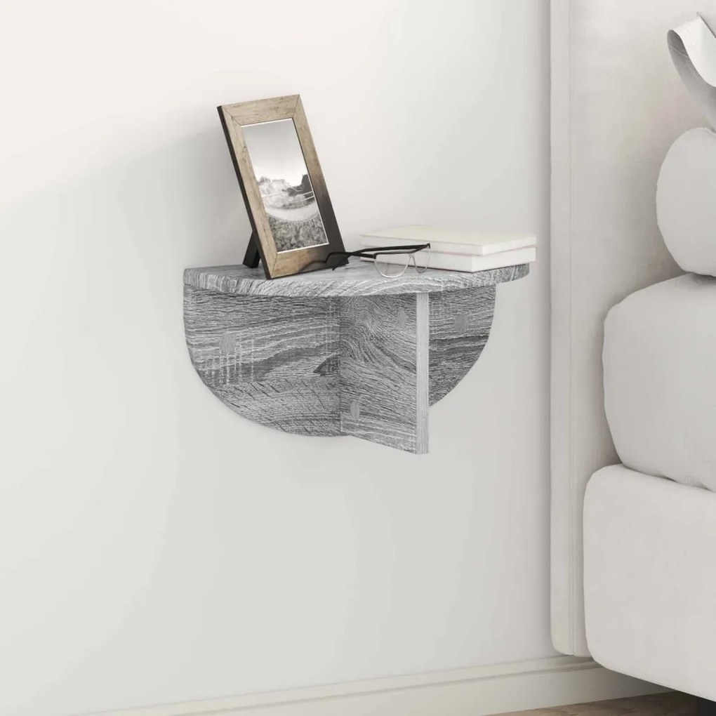 Falpolc 2 pcs Szürke Sonoma 38 x 19 x 19 cm Faanyag