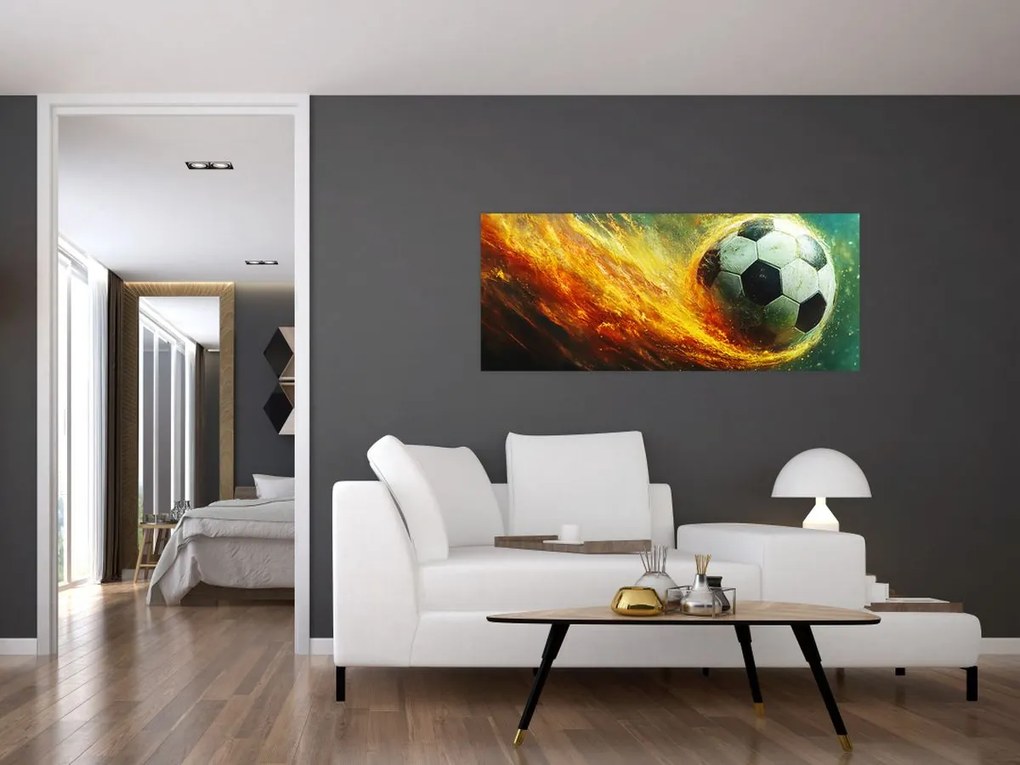 Kép - Focilabda repülés közben (120x50 cm)