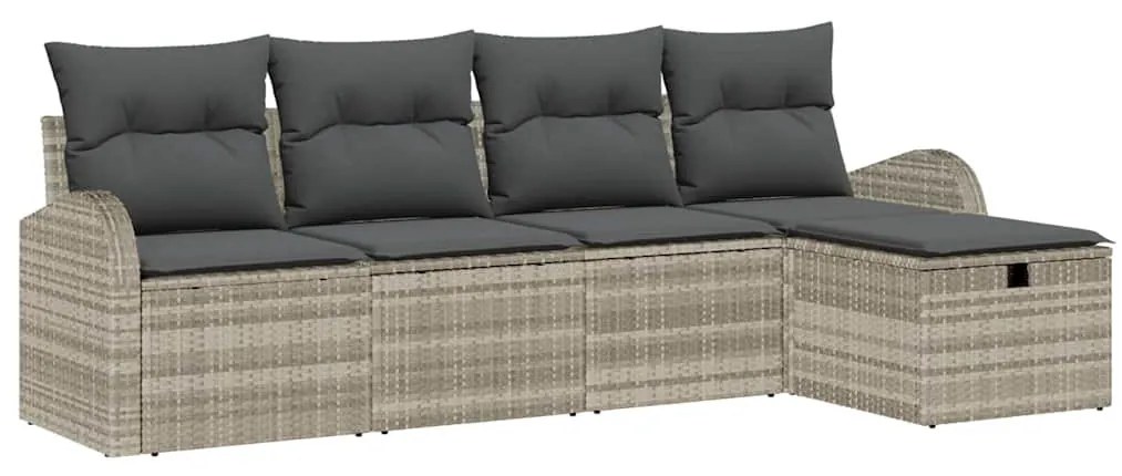Kerti Kanapé Szett 5 pcs Világosszürke 234 x 117 x 85 cm