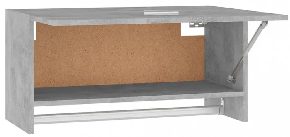 betonszürke szerelt fa ruhásszekrény 70 x 32,5 x 35 cm