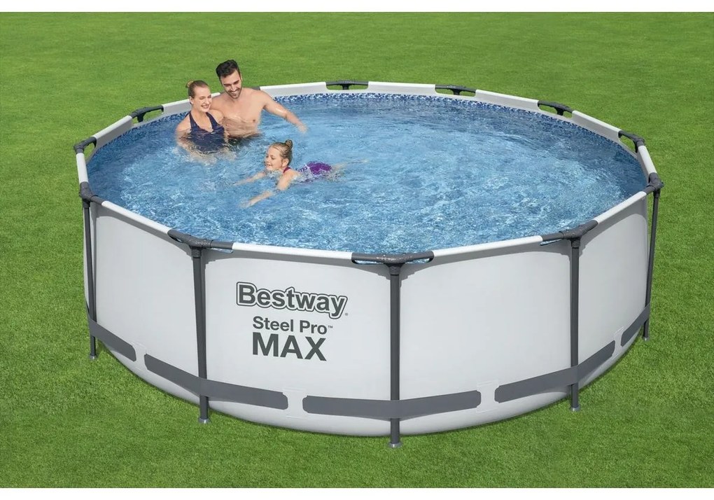 Bestway 56418 Föld feletti medence Steel Pro MAX ,366 x 100 cm, szűrővel és lépcsővel