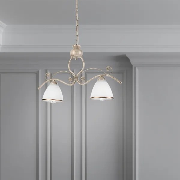 Csillár láncon RETRO 2xE27/60W/230V arany/patinás