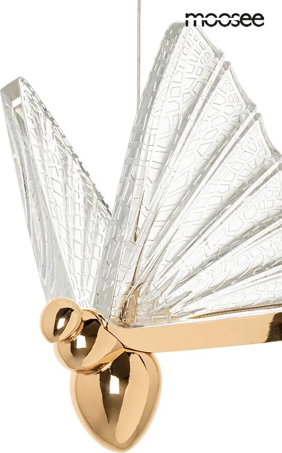 KING HOME MSE010100321 BUTTERFLY S Kristály Függesztett Lámpa Arany LED IP20