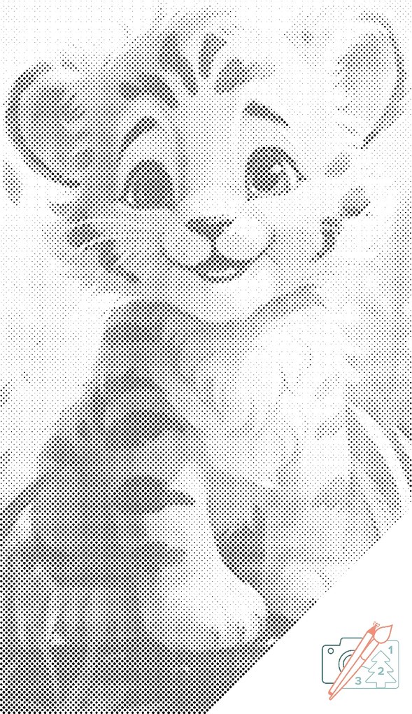 Gario PontPöttyöző Tigris Méret: 40 x 80 cm, Keretezés: Kerettel, Pontok színe: Kék