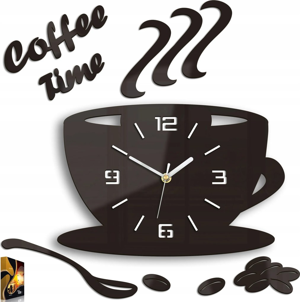 Konyhai falióra 3D Csésze Wenge Csendes