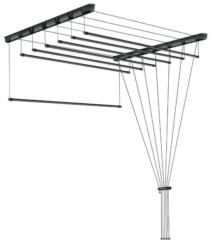 Erga Erga, mennyezeti akasztó ruhaszárításhoz 7x170 cm, fekete, ERG-SEP-10SUSSU7PCZ17