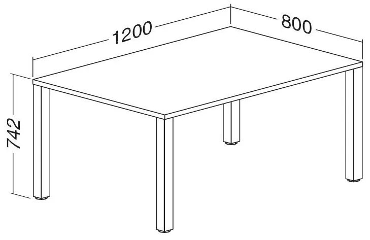 ProOffice B asztal 120 x 80 cm, bükkfa