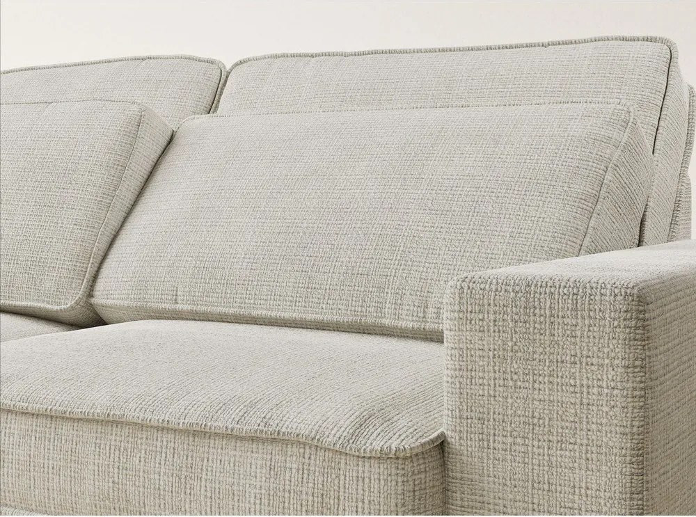 Szürkésbézs zsenília sarokkanapé (bal oldali-L alakú) Kirou – Maison de Rêve