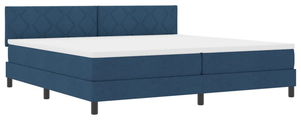 Box Spring Ágy Matraccal Kék 200x200 cm Szövet