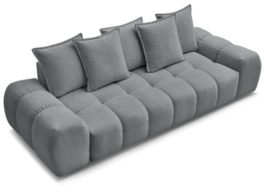 Sötétszürke zsenília kinyitható-tárolóhelyes kanapé 278 cm Everest – Bobochic Paris