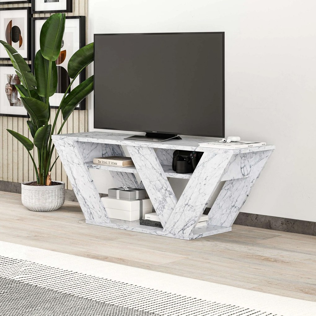 TV szekrény Pipralla - Carrara Marble