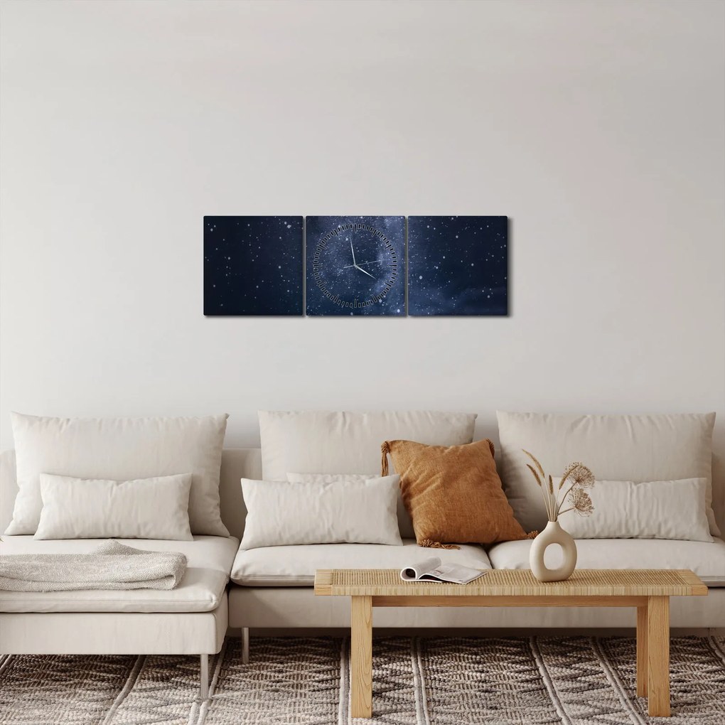 Egy csillagos ég képe (órával) (90x30 cm)