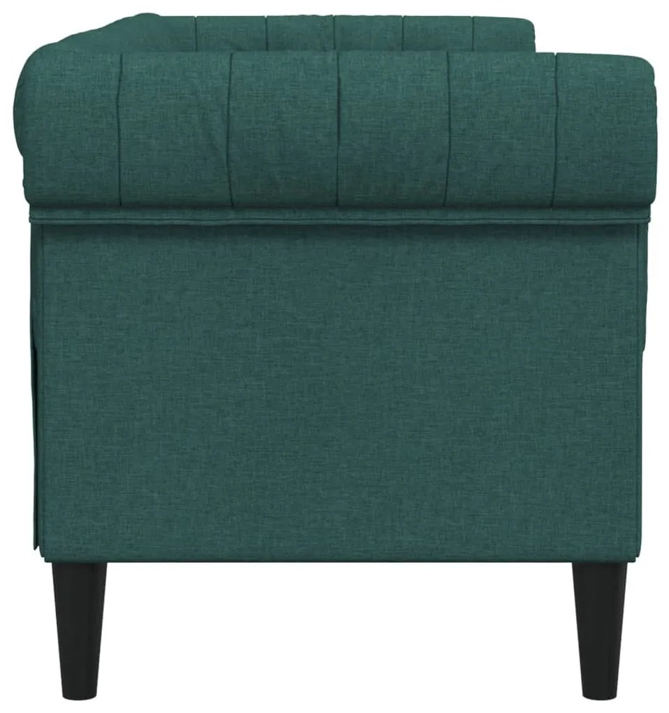 sötétzöld 2 személyes szövet Chesterfield kanapé