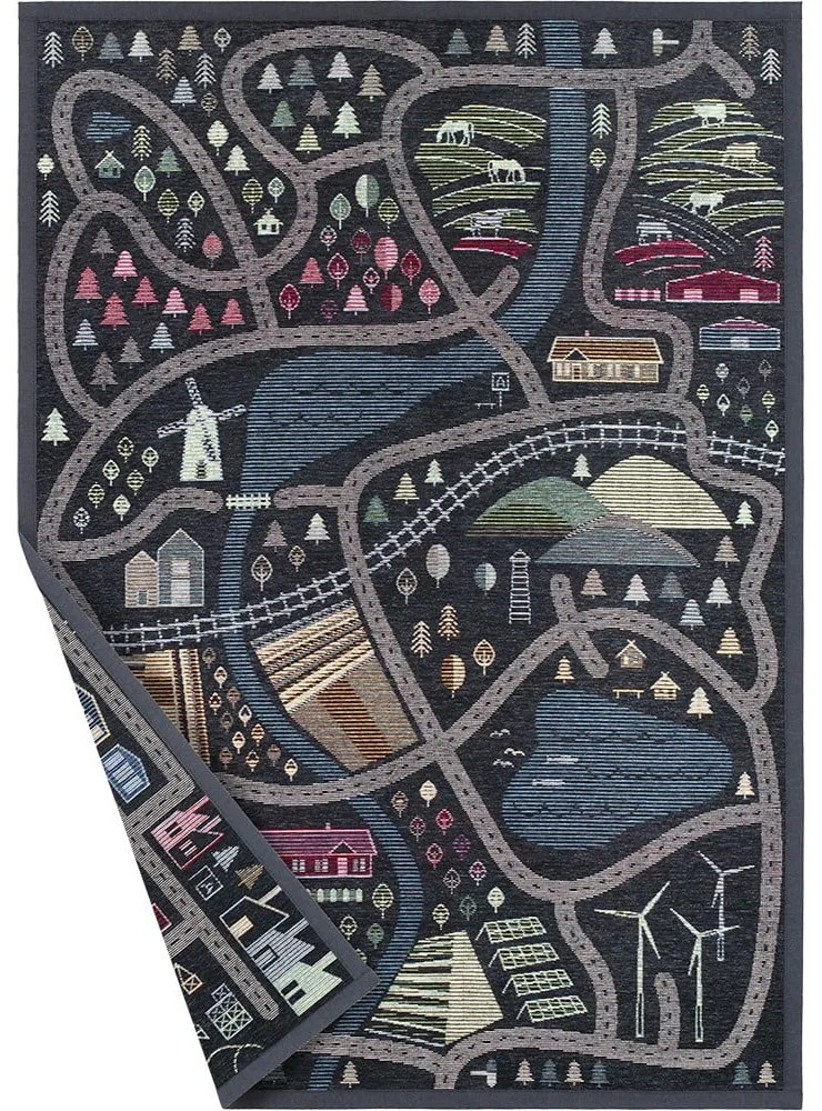 Ülejõe fekete kétoldalas gyerekszőnyeg, 160 x 230 cm - Narma