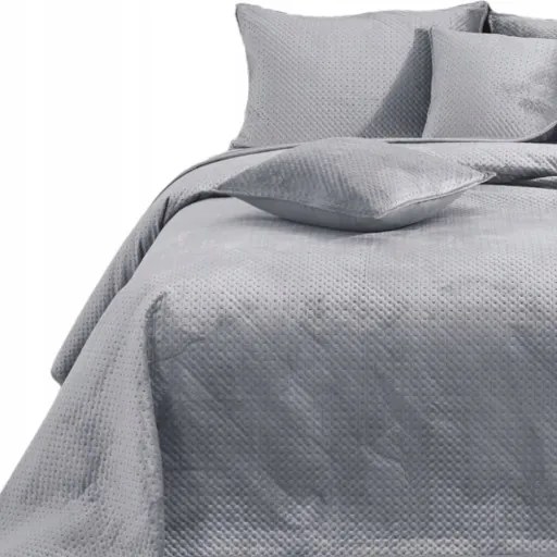 Steppelt ágytakaró Velvet 240×260 Maya szürke kapa takaró pléd velúr