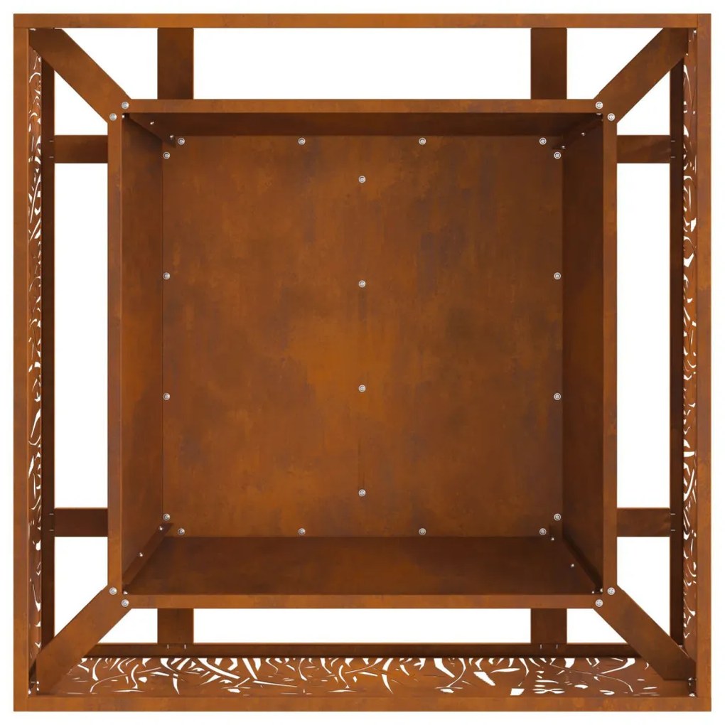 Tűzrakó Barna 80 x 80 x 30 cm időjárásálló acél