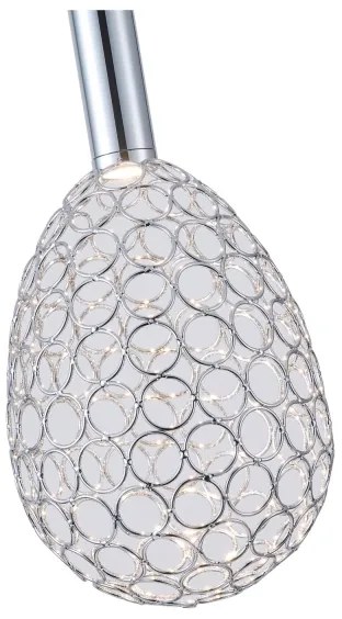 LED Csillár zsinóron LED/6,3W/230V 3000K fényezett króm átm. 14 cm