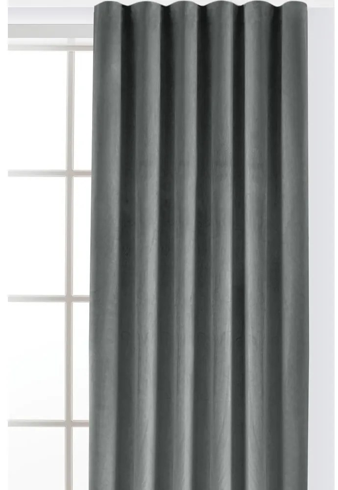 Szürke bársony dimout (részleges sötétítő) függöny 265x270 cm Velto – Filumi