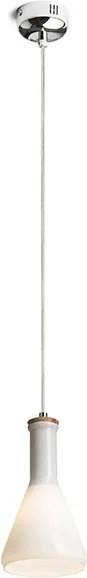 RENDL PULIRE CON závěsná opálové sklo/dřevo/chrom 230V LED E14 6W