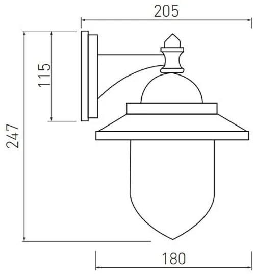 Lámpa Kerti lámpatest TOSKANA-AD, E27, MAX.60W, IP54, AC220-240V, 50-60Hz, fekete